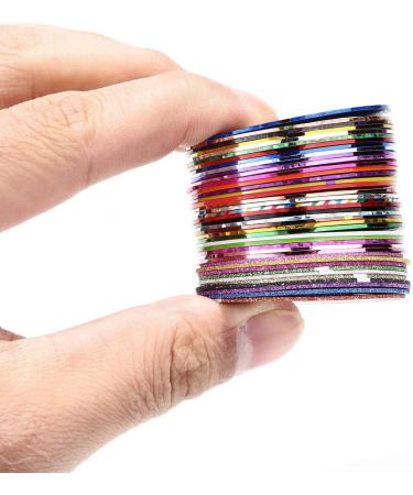 40 Pieces Striping Tape Line Nail Tape Roll for Art and 4 Pieces Tape Roller Dispensers Assorted Colors - Buy Online on GoSupps.com