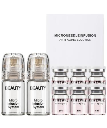 Micro Infusion System for Face Serum Applicator Tool with 0.25mm Stamp Skincare At-Home 2 Month Supply