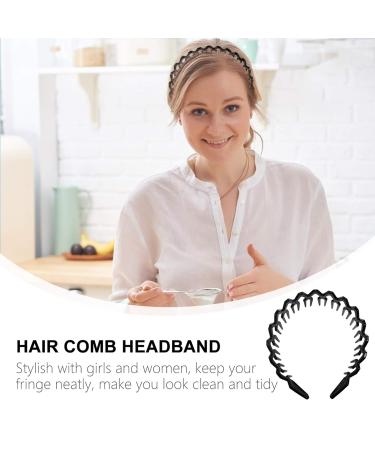 Beaupretty 2-Piece Zigzag Black Plastic Shark Headband - Stylish Dental Shark Ridge Hair Bracket for Men & Women - Buy Online on GoSupps.com