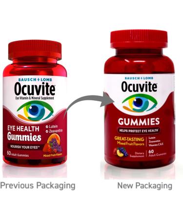 Ocuvite Eye Health Gummies Mixed Fruit Flavors 60 Count (Pack of 2) - Buy Online on GoSupps.com