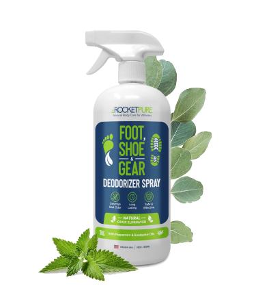 Rocket Pure Natural Shoe Deodorizer Spray - Foot Spray Odor Eliminator Spray, Shoe Spray Deodorizer, Shoe Odor Eliminator Spray, Shoe Spray Odor Eliminator Spray, Foot Deodorant Spray Freshener (32oz) 32 Fl Oz (Pack of 1) - Buy Online on GoSupps.com