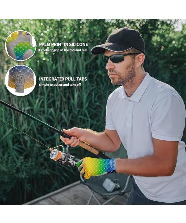 Men and Women's Half Finger Fishing Gloves for Rowing, Sailing, Hiking, Kayaking - Quick Dry UV Protection UPF 50+ - Medium Size Fish Scale Design - Buy Online on GoSupps.com