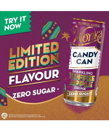 Wonka Sparkling Toffee Apple Zero Sugar Drink 1 x 330ml - 1 Count Pack - Buy Online on GoSupps.com