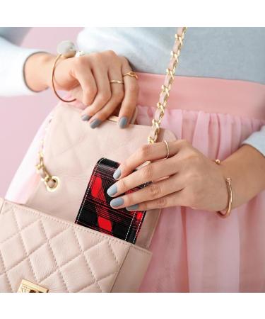 Travel Lipstick Organizer Case Portable Makeup Bag with Mirror | Classic Red Plaid M755f1fbpa Shop Internationally - Buy Online on GoSupps.com