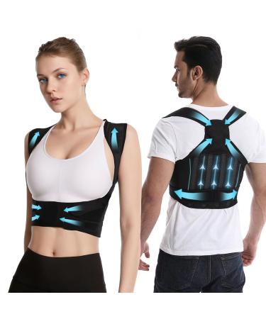 Elestyle back straight posture correction women and men baking posture corrector attitude correction belt breathable back belt shoulder (s) black s