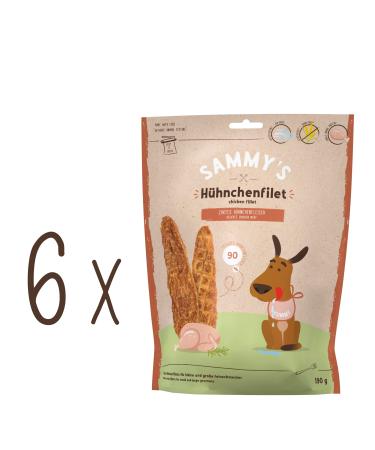 Sammy's chicken fillet |Delicate snack for dogs with lots of fresh meat |Gentle air -dried |6 x 190 g chicken fillet 190 g (6 Pack)