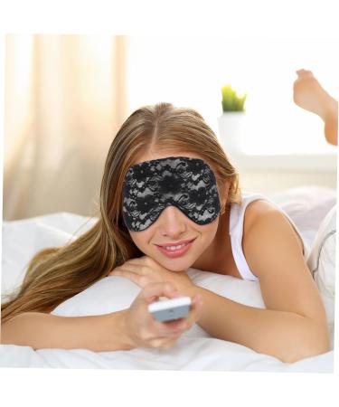 Mikinona Lace Flower Eye Mask Polyester Goggles Soft Travel 22x9x0.8cm Black - Buy Online on GoSupps.com