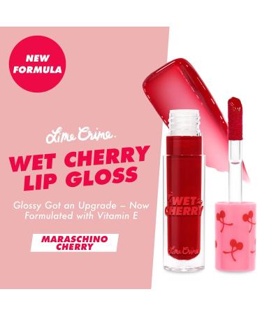 Lime Crime Wet Cherry Lip Gloss Maraschino Cherry - Cherry Red, Lightweight Plumping Gloss with Ultra Glossy Sheen, Long Lasting Vegan Makeup - Buy Online on GoSupps.com