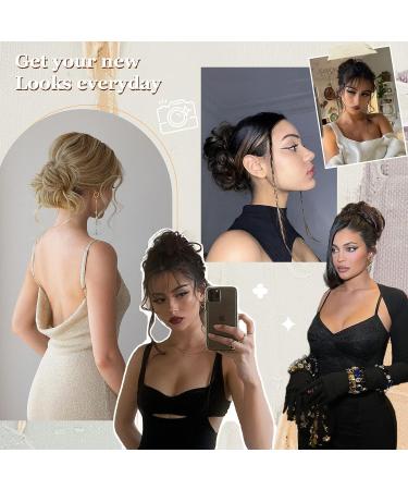 FnyPretty 5PCS Messy Bun Hair Pieces for Women | Tousled Updo Hair Extensions in 6A Dark Brown - 7.5 Inch - Buy Online on GoSupps.com