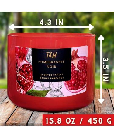 Pomegranate Noir 3-Wick Scented Candle - Aromatherapy Stress Relief | Strawberry & Vanilla | Natural Soy Candle | Luxury Home & Office Gift - Buy Online on GoSupps.com