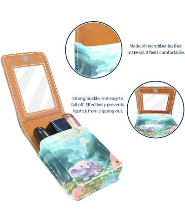 Travel Lipstick Organizer Case | Portable Makeup Bag with Mirror | Bear Bunny Elephant Design - Shop Now - Buy Online on GoSupps.com