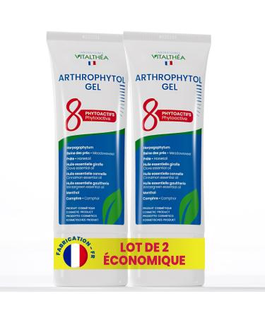 ARTHROPHYTOL x2 tubes - Gel de Massage Articulations & Muscles - 8 Actifs Naturels - Harpagophytum & Huiles Essentielles & Menthol & Camphre - Soulage instantan ment et durablement 100 ml (Lot de 2)