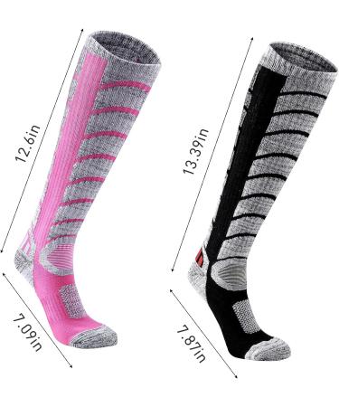 3 Pair Extra Thick Ski Socks for Women & Men | Warm Knee High Snowboarding Socks - Buy Online on GoSupps.com