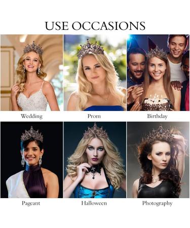 Elegant Wedding Tiara for Women | Rhinestone Bride Crown & Princess Headband | Perfect for Birthdays Halloween & Costume Parties | Silver & Black Options - Buy Online on GoSupps.com