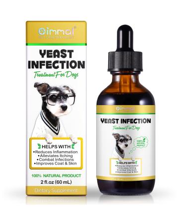 Natural Yeast Infection Treatment for Dogs - Ear Infection Relief Itchy Skin Support 2fl oz Herbal Supplement for Healthy Coat & Skin 60ml