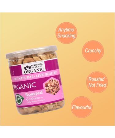 Blessfull Healing Organic Natural Vegan Chilly Cheese Roasted Halves/Pieces Cashew Nuts Crunchy Kaju 250 Gram - Buy Online on GoSupps.com