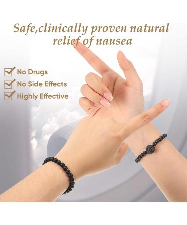 Yinkin 4 Pcs Adjustable Acupressure Wristbands - Anti Nausea Bracelet Set for Motion Sickness, Morning Sickness, Car Travel - Buy Online on GoSupps.com