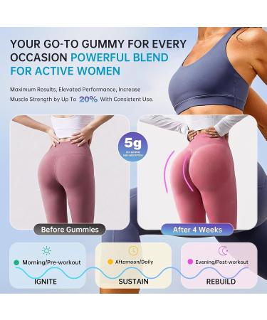 Creatine Gummies for Women Blueberry Flavor 5g Creatine Monohydrate per Serving Pre Workout Creatine Chews with Collagen BCAA for Muscle Growth Strength & Energy Support 90 Gummies Sugar free - Buy Online on GoSupps.com