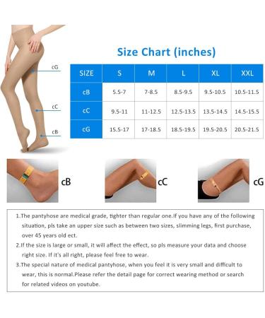 MEILYLA Compression Pantyhose 20-30mmHg for Women | Opaque Closed Toe Support Stockings for Varicose Veins - Beige - Buy Online on GoSupps.com