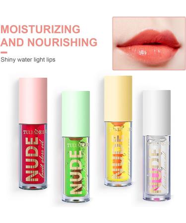 LOPHE 4Pcs Plumping Lip Oil Kit Makeup Lip Gloss Set Fruit-Flavored Lip Care Oil Long Moisturizing Lip Gloss Tinted Lip Oil Non-Sticky FInish High-Shine Hydrating Light Clear Liquid Lipsticks 4PCS-C - Buy Online on GoSupps.com