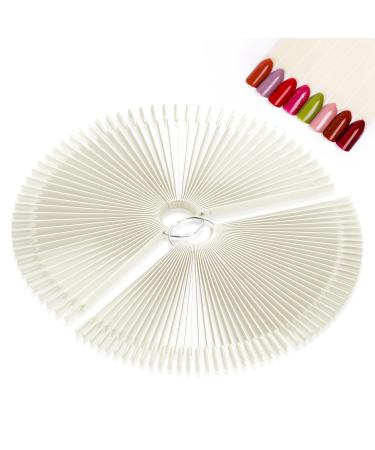 100PCS Nail Art Tips Transparent Fake Nail Art Tips Nail Swatch Sticks Colour Nails Display Sticks Pop Sticks Nail Art Practice for Nail Gel Polish Nail Display DIY Christmas Gift(Natural color) 100 PCS-Natural color