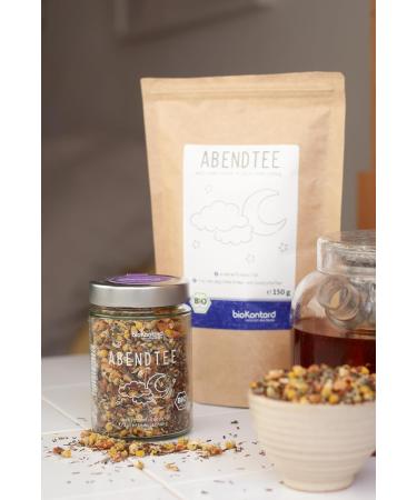 Evening Tea ORGANIC 70g - Tasty Herbal Tea with Valerian & Lavender for Relaxation | Inner Peace - bioKontor - Buy Online on GoSupps.com