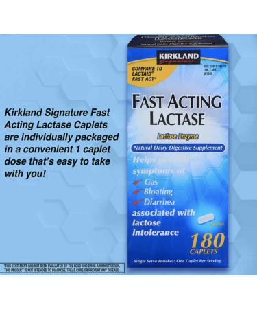 Kirkland Signature Fast Acting Lactase 180 Caplets - Digestive Support Formula - Buy Online on GoSupps.com