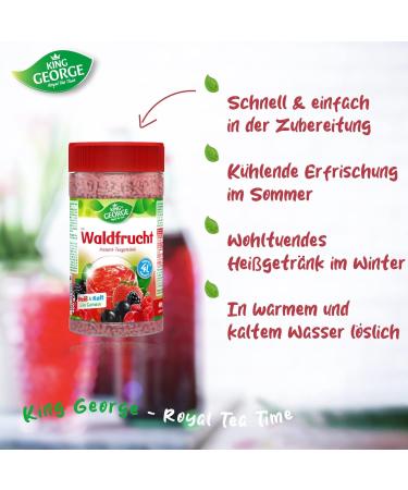 KING GEORGE - Boisson th instantan e aux fruits des bois 12 x 400 g la baie des bois Boisson instantan e avec vitamine C - Pack avantageux de th miettes - Boisson en poudre boisson - Buy Online on GoSupps.com