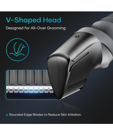Kensen Body Hair Trimmer for Men - Groin & Pubic Hair Groomer Wet/Dry Cordless with V-Shaped Head & 2 Comb Attachments - International Shipping Available - Buy Online on GoSupps.com