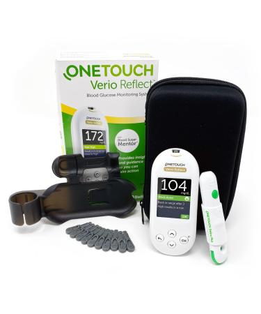 OneTouch Verio Reflect Blood Glucose Meter | Glucose Monitor For Blood Sugar Test Kit | Includes Blood Glucose Monitor, Lancing Device, 10 Sterile Lancets, and Carrying Case