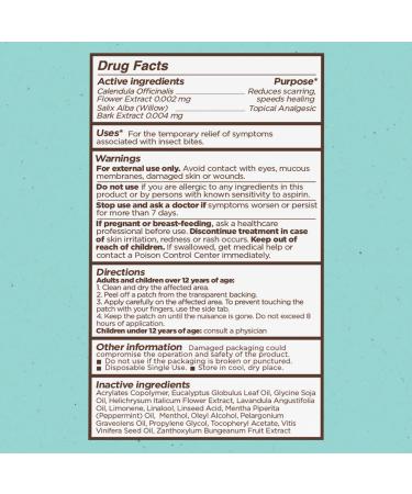 Nature's Willow All Natural Bug Bite Patches with White Willow Bark | 40-Count Anti Itch Relief for Mosquito & Spider Bites - Buy Online on GoSupps.com