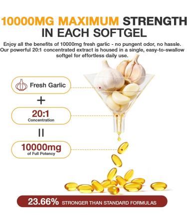 Aged Garlic Extract - 300 Count 10000mg Aged Garlic Supplements for Daily Wellness & Cardiovascular Wellness Routines Non-GMO All-Natural Softgels Pure Antiox Wellness - Buy Online on GoSupps.com
