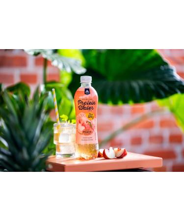 Multipower Sparkling Protein Water - White Peach Flavor | EAA Enriched Sports Drink | 12 x 500ml | Refreshing & Fruity | International Shipping Available - Buy Online on GoSupps.com