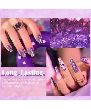 Beetles Reflective Gel Nail Polish 15ML - Purple Glitter Diamond Disco Color | Soak Off, DIY Manicure Salon, Women's Day Gift - Buy Online on GoSupps.com