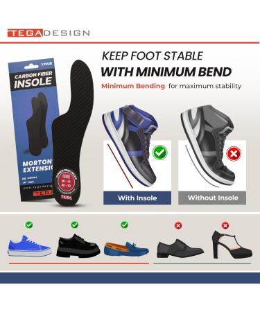 Morton's Extension Orthotic Insoles - Carbon Fiber Rigid Support for Morton s Toe Turf Toe Hallux Limitus & Arthritis | Women s 8-8.5 Men s 7-7.5 - International Shipping - Buy Online on GoSupps.com