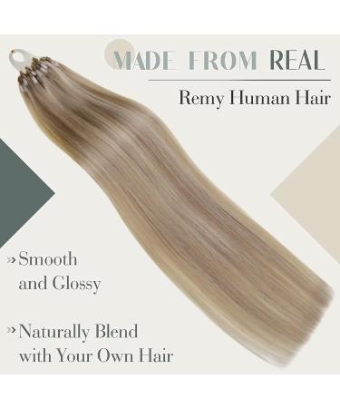 LAAVOO Microring Extensions | Real Human Hair Blond 1g/S Ashblond & Goldblond Highlights 35cm Length 50g #16/25 #16/24 - Premium Remy Hair Extensions - Buy Online on GoSupps.com