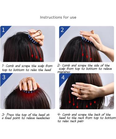 Jade Meridian Comb - Head Therapy & Acupuncture Massage Device for Relaxation | Portable Antistatic Hair Massage Tool - Buy Online on GoSupps.com