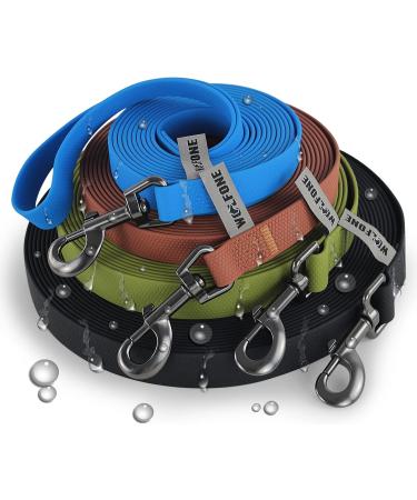 Wolfone 9m Waterproof Dog Tow Line - Dark Green Heavy Duty Recall Leash with Anti-Slip Handle for Outdoor Training - Buy Online on GoSupps.com