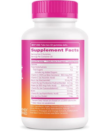 Pink Stork Fertility + Prenatal + Postnatal Gummy Vitamins Full Motherhood Journey Support Multivitamin with Folate B Vitamins Zinc & Biotin Postpartum Essentials - 60 Assorted Fruit Gummies - Buy Online on GoSupps.com