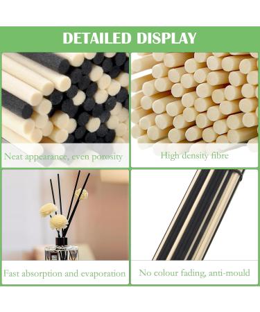 Vossot 100 Fragrance Sticks - Black & Natural Reed Diffuser Aroma Sticks for Home Office Hotel Spa | 20cm x 3mm Rattan Room Fragrance - Buy Online on GoSupps.com