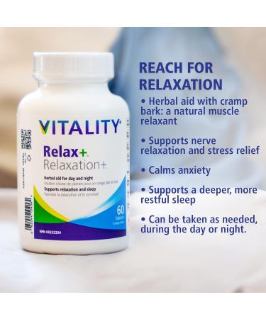 VITALITY Relax+ All Herbal Supplement - 60 Tablets 60 count (Pack of 1) - Buy Online on GoSupps.com
