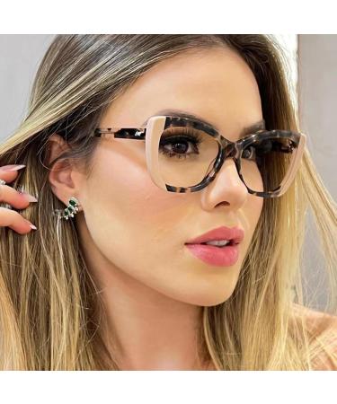 SERONI TR90 Cat Eye Blue Light Blocking Glasses for Men & Women - UV Protection Khaki Frame 56mm - Buy Online on GoSupps.com