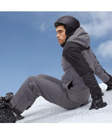 FREE SOLDIER Men's Insulated Waterproof Snow Bibs Ski Overalls Large/32 Inseam - Classic Gray - Buy Online on GoSupps.com