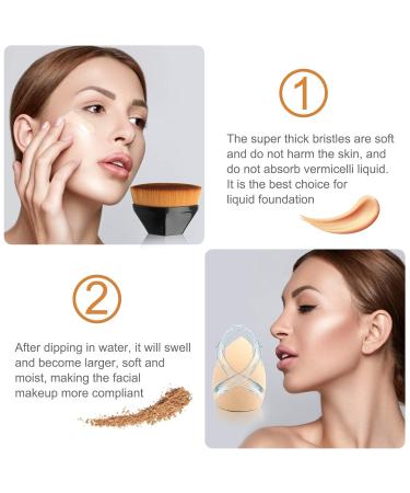 Buy Pink Foundation Brush & Makeup Sponge Blender | Flawless Flat Top Brush for Powder & Cream | International Shipping - Buy Online on GoSupps.com