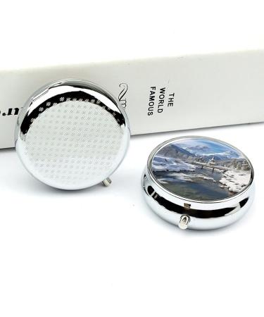 Travel Pill Box - 3 Compartment Pill Organizer | Bavarian Alps Design | Portable Case for Purse & Pocket - Buy Online on GoSupps.com