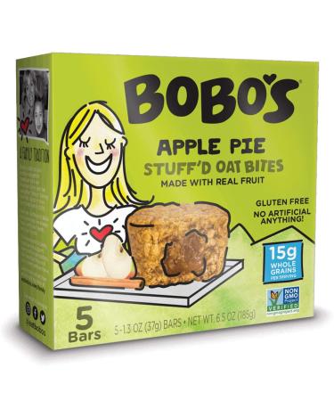 Bobo's Oat Bites, Apple Pie Stuffed, 1.3 Ounce Bites (5ct Box), Gluten Free Whole Grain Snack