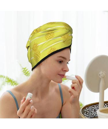 Gold Pineapple Hair Towel Wrap - Quick Drying Towel Turban for Effortless Hair Care - Buy Online on GoSupps.com