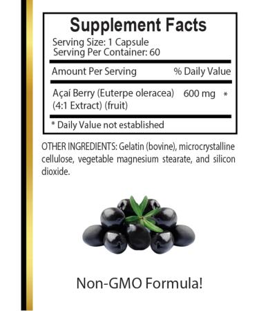 OLANTA TRADE SOLUTION Acai Berry Extract 4:1 Superfruit Capsules for Daily Energy Wellness Balance & Plant-Based Nutrition - 1 Bottle 60 Capsules - Buy Online on GoSupps.com