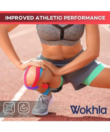 Red Kinesiology Tapes Waterproof - Latex Free Muscle & Physio Tape 5M Roll Strong Grip Medicated Glue Sports Tape Strapping for Ankle Knee & Shoulder-Includes E-Manual with Instructions - Buy Online on GoSupps.com