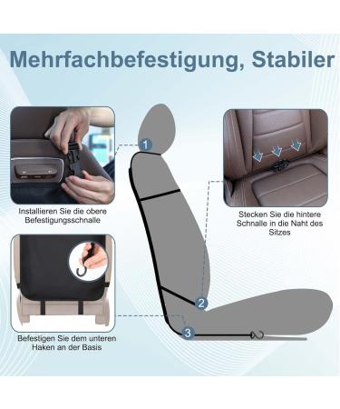 Ezilif Backrest Protection for Cars | Waterproof Car Seat Organizer for Kids | 2-Piece Kick-Mat with Tablet Pocket - Buy Online on GoSupps.com